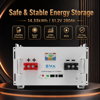 Batterie LiFePO4 5,12 kWh 51,2 V 100 Ah pour montage en rack, stockage solaire pour serveur, BMS extensible, 6000 cycles, CE