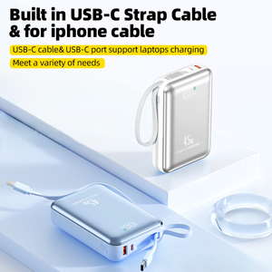 Portable 20000mAh <b>Power</b> Bank 45W Fast Charging <b>Laptop</b> Powerbanks Built-in <b>Cable</b> Type-C with Digital Display - Product Image 3