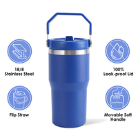 Bouteilles d'Eau Rose Mignonnes pour Enfants avec Logo Personnalisé, Gobelet de 20 oz pour Enfant avec Poignée, Tasse Thermos sous Vide de Dessin Animé pour Extérieur