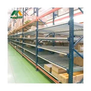 Estante de almacén de almacenamiento de acero duradero, sistemas de estantería de rodillos de flujo por gravedad, bastidores de flujo de cartón - Product Image 1