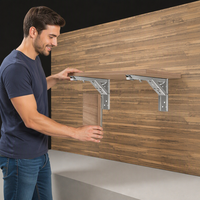 Support triangulaire en acier inoxydable WEKIS de 8 à 14 pouces pour table, banc, étagère pliante murale