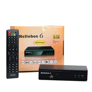 Hellobox 6 1080P全高清卫星接收器支持H.265 HEVC T2MI DVB S2/S2X IP电视卫星电视接收器，带Usb Wifi