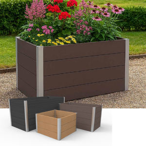 Bac à légumes surélevé en WPC, aspect bois, durable, pour l'extérieur, idéal pour les herbes, les légumes, les fleurs et les succulentes - Product Image 1