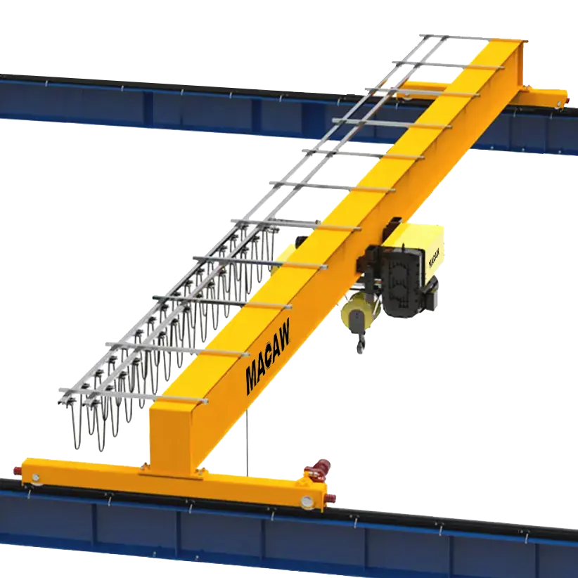 Pont roulant de 3 tonnes Eot facile à manipuler Structure durable Entrepôt Poutre unique Pont roulant 5 tonnes Fourni A5 Jaune