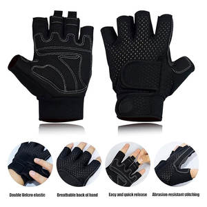 Gants de fitness demi-doigts en polyester, respirants, légers, haute performance, pour haltérophilie, avec logo personnalisé, prix abordable, les plus vendus - Product Image 5