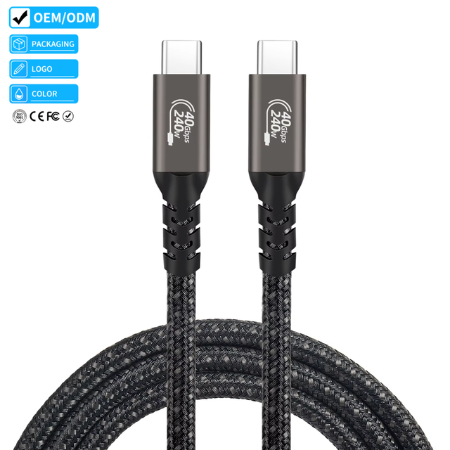 Justlink USB4 Cable 240W 40Gbps 8K60Hz PD3.1 Fast Charging Nylon Braided Type-C Cord 1.5M for MacBook Laptop