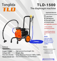 Pulvérisateur de peinture sans air à diaphragme sans balais TLD 1500 1100W 220V pour usage domestique, peinture murale au latex et travaux de construction