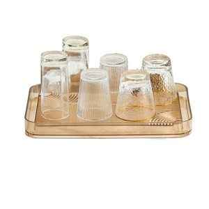 Transparent <b>Plastic</b> Tea <b>Tray</b> Square L Size With Drainage For Tea Set Storage And Fruit Display - Product Image 5