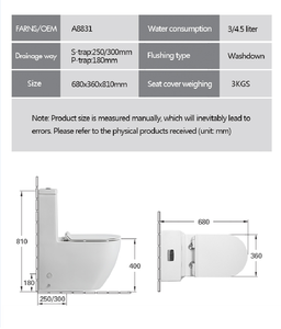 FARNS Ближний Восток Saso RWC сертификат туалета комод матовый черный - Product Image 2