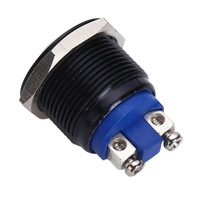 ONPOW Interrupteur à bouton-poussoir à contact momentané à tête bombée de 19mm (GQ19B-10/A) (Dia. 19mm)(CE,CCC,ROHS,REECH)