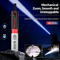 Lampe torche tactique à zoom télescopique, rechargeable, LED ultra-lumineuse, batterie lithium grande capacité, lampes de camping en plein air