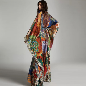Print Strand Maxi Jurk Met Riem Tuniek Vakantie Gewaad Vrouwen <span class=keywords><strong>Bikini</strong></span> Cover Ups Sexy Strandkleding Lange Jurk - Product Image 3