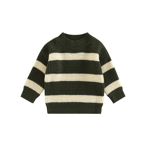 Pull en tricot rayé pour garçons, coton 12 Gg, anti-boulochage, automne 2023, vêtements pour enfants - Product Image 1
