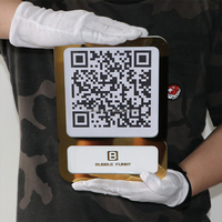 Placa personalizada de código QR dorada para tienda de negocios, señal de redes sociales, tablero de acrílico, Facebook, Instagram