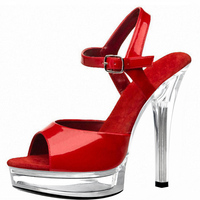 Sandales rouges à talon fin de 13 cm pour femmes, pôle de danse, hauts talons, plateforme, bout pointu, mode de fête, taille