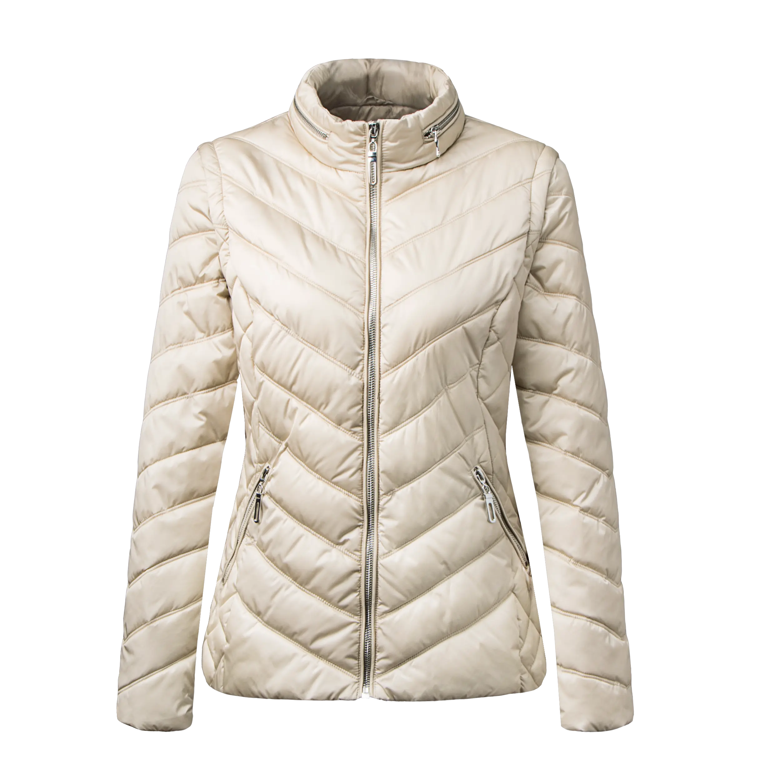 OEM High Quality Plus Size Wears Zipper Off Sleeve Warm Parka Hooded Trench Padding Quilted Winter Coat for Women Puffer Jackets