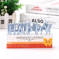Ensemble de bougies personnalisées en forme de lettres « Joyeux Anniversaire » rouges, 13 pièces, non parfumées, sans flamme, sans fumée, décorations de gâteau pour fêtes, Nouvel An