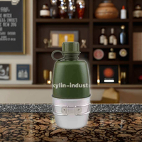 Frasco de cantimplora de agua de plástico ruso de 800ml con taza de aluminio de 350ml con asa y bolsa de tela