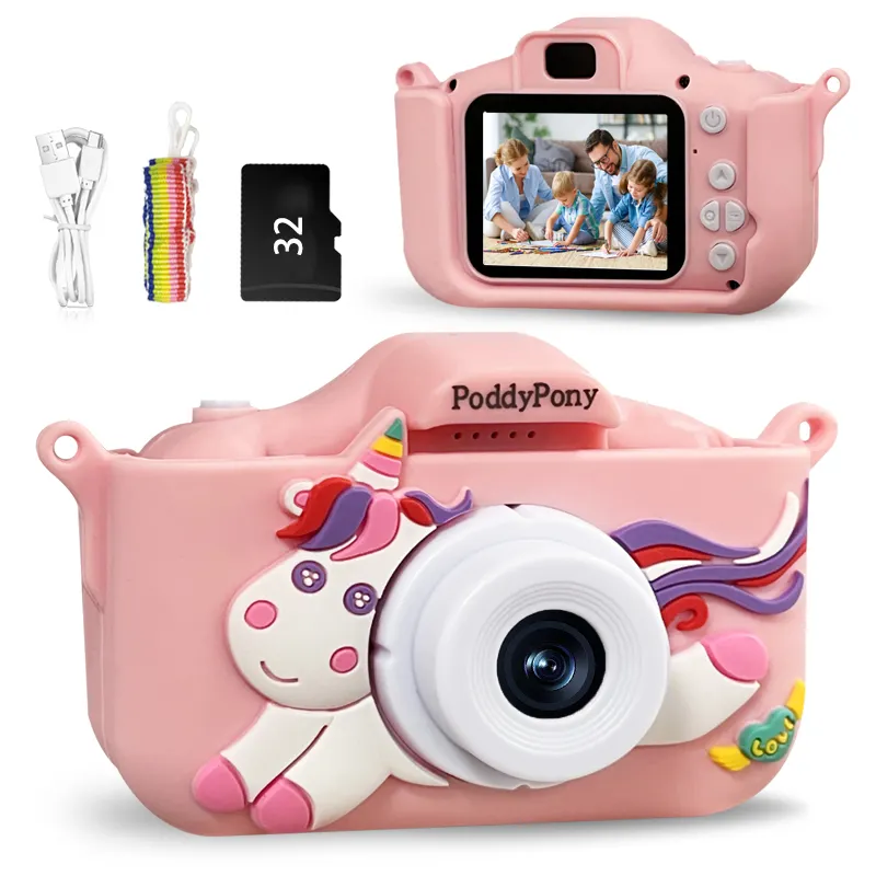 PoddyPony Hd çocuklar kamera dijital kamera çocuk Mini ucuz çocuklar için dijital kamera doğum günü olarak noel hediyesi erkek kız