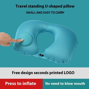 Almohada de viaje inflable en forma de U portátil de fábrica, almohada de cuello inflable automática de TPU con relleno de <span class=keywords><strong>aire</strong></span> - Product Image 4