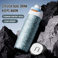 Gobelet à café en titane personnalisé à double paroi, isolé sous vide, portable, bouteille d'eau en titane pour le sport, la gym, l'école et les activités de plein air