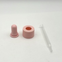 Vente en gros de pipettes en verre à compte-gouttes en plastique côtelé rose 20 mm 20-410 pour flacons d'huiles essentielles