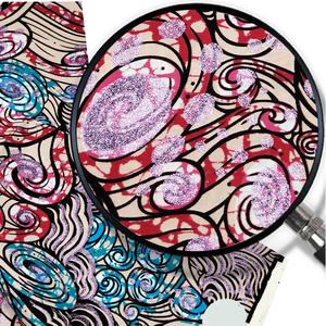 Tessuto Africano in Cotone 100% con Stampa a Cera Reale, Pagne <span class=keywords><strong>Olandese</strong></span> Scintillante, Ottimo Tessuto Grand Wax con Glitter - Product Image 1