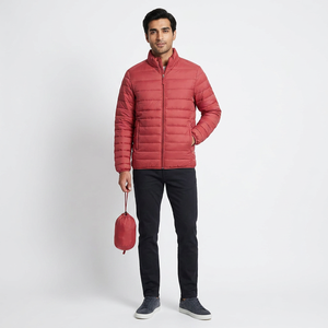 High Quality Canvas Puffer <b>Jacket</b> with Stand Collar and Front Logo-Winter <b>Men's</b> Keep <b>Warm</b> Quick Dry & Breathable - Product Image 1