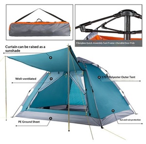 Tente de camping Sky Curtain en polyester, ouverture rapide automatique, pour voyage, plage, personnalisation, imperméable, toutes saisons, deux chambres - Product Image 6