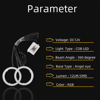 Accessoires de voiture LED Colorful Halo Rings DRL Headlight Circle Lamp Car RGB Modification Angel Eyes Light Fog Lights 60MM 80MM