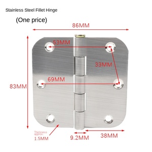 <span class=keywords><strong>Ancienne</strong></span> charnière de <span class=keywords><strong>meuble</strong></span> arrondie à fermeture douce en acier inoxydable de 3,5 pouces pour porte de toilette et application dans le salon - Product Image 6