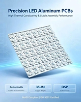 Substrat en aluminium LED rond OEM, 1,2 mm, 35 μm, finition cuivre OSP, carte de circuit imprimé LED personnalisée MCPCB avec RoHS et ISO9001