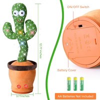 2025 Nouveauté Cactus Dansant et Parlant Très Demandé, Prêt à l'Expédition, Peluche Cactus Imitateur DDP Vert Prise en Charge Amazon