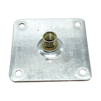 70x70mm M8 M10 Zinc Carbon Steel Square Furniture Leg Mounting Plate Threaded Nut Center Four-Hole Bracket Fastener Manufacturer