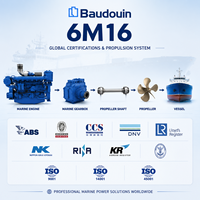 Moteur diesel marin refroidi par eau Baudouin 6M16, système de propulsion in-bord pour bateau de pêche commercial