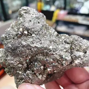 Cristal de pirita de piedra de roca de cuarzo de cobre Natural para espécimen Mineral