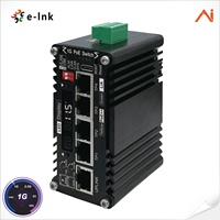 Mini Switch Ethernet PoE+ Industrial Inteligente con IA y Gestión Inteligente, con Sistema de Refuerzo de Voltaje, Opción de Software Aceptable