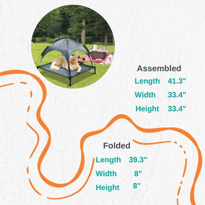 في الهواء الطلق الكلب المحمولة الصيف التخييم مقاومة للأشعة تحت البنفسجية خيمة رمادية مرتفعة سرير الحيوانات الأليفة قابل للإزالة الصيف سرير الشاطئ للكلاب والقطط - Product Image 3
