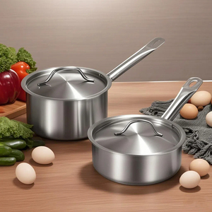 Marmite de cuisson de bonne qualité Marmite à soupe antiadhésive 3 couches à fond composite en acier inoxydable avec casserole à poignée unique - Product Image 1