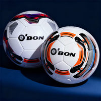 O'BON Vente en gros de ballons de football en PU cousus à la machine, taille 5, avec logo personnalisé, promotionnels, professionnels et bon marché