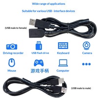 Kabel Ekstensi USB Ujung Ganda Pria Wanita dengan Cincin Magnetik Berpelindung Bahan PVC untuk Peralatan Komputer