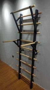 Swedish <span class=keywords><strong>Ladder</strong></span> Multi-Funktions-Indoor-Doppel-Pull-Up-Stick wandmontiert Holz Fitness-Haus Fitness-Studio Yoga-Stick-Rahmen - Product Image 3