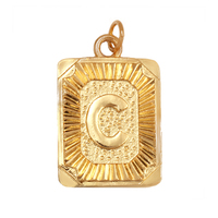 Collier avec pendentif à breloque en plaqué or 18 carats avec nom initial et lettre A-Z Hip Hop Style Rectangle, résultats de bijoux à la mode pour femmes hommes L82