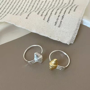 Two Tone <b>Croissant</b> <b>Ring</b> 18K Gold Plated Stainless Steel Statement <b>Ring</b> Opening Chunky <b>Ring</b> for Woman - Product Image 2
