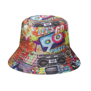Chapeaux Bob Vintage Années <span class=keywords><strong>80</strong></span> 90, Chapeau Pare-Soleil Style <span class=keywords><strong>Musique</strong></span> Rock, Imprimé Double Face, Chapeau de Pêcheur pour Femmes et Hommes, Fête Disco - Product Image 5