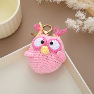New Cartoon Handmade Woven Owl Crochet Keychain Bag Car <b>Key</b> <b>Ring</b> Hanging Ornament Cute Knitting Bag Charm Accessories - Product Image 3