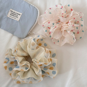 ที่คาดผมลายจุดสไตล์เกาหลีสำหรับผู้หญิง ยางรัดผมแบบยืดหยุ่นสองชั้น เชือกผูกผมแบบหวาน ยางรัดผมแฟชั่น - Product Image 1