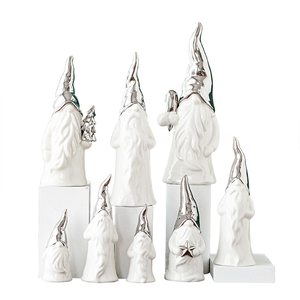 Simplicidad nórdica cerámica Santa Claus decoración vacaciones hogar Decoración cerámica blanca artesanía sala de estar muebles Papa Noel - Product Image 1