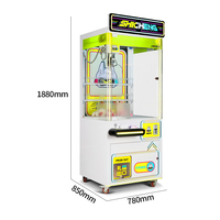 Machine à griffes entièrement transparente, commerciale, à monnayeur et code QR, pour attraper les peluches et poupées, machine d'arcade