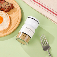 Pot à épices en verre miniature de 135 ml, de qualité alimentaire, en forme d'entonnoir, pour poudre de poivre, poudre d'essence de poulet, poudre de piment